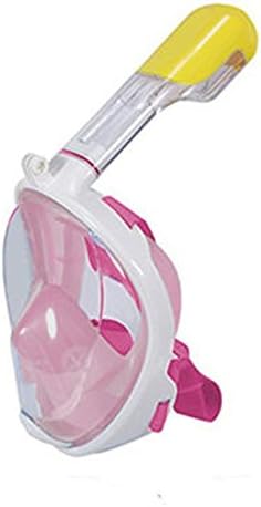 Lovacation Watersports DryDive FULL FACE Snorkel Mask ,ROUND VIEWING LENS,GoPro, Easy Breathe Style Snorkel Mask for Dive and Natural Underwater Viewing Pink S/M