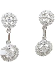 Women 14k White Gold 1.4ctw diamond Chandelier earring 2 26449A Size 2.95