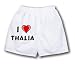 White Boxer Short with I Love Thalia