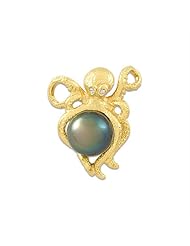 Tahitian Black Pearl Pendant with Diamonds in 14K Yellow Gold (9-10mm)