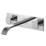 VIGO VG05002CH Square Double Handle Wall Mounted Faucet, Chrome