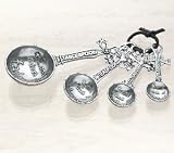 4 Pewter CROSS Measuring SPOONS set Kitchen ganz
