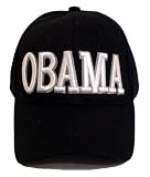 Barack Obama Hat - Black Baseball Cap OBAMA White Large Embroidered Lettering; Great Gift Idea (Collectible Novelty Item)