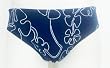Nylon/Spandex Swimwear Bikini Brief with Inside Drawstring Seamless Front in Navy/White Print Sizes SM-XXL