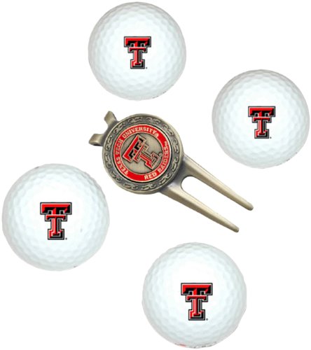 Texas Tech Red Raiders Pack Of 4 Golf Balls And Divet Tool Gift Set From Team Golf