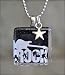 Rock N' Roll Black Square Glass Tile Pendant Necklace Jewelry Wearable Art Unique Design By Atlantic Seaboard Trading Co.
