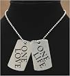 J-Steel by Fyn Studios (TM) One Life, One Love Stainless-Steel 2 Dog Tag Set on Chain 843332001037