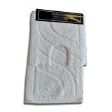 100% Cotton Two Piece Bath Mat and Pedestal Set in White