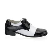  : DISCO-18, Men's Costume or Halloween Disco Shoes in Black/White