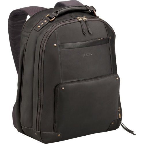 SOLO Vintage Collection Colombian Leather Laptop Backpack, Holds Notebook Computer up to 15.6 Inches, Espresso, VTA701-3