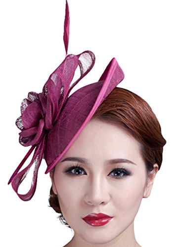 Aniwon Cocktail Pillbox Hat Fascinator Hair Clip Bridal Headwear for Women
