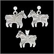 Southwest Native American Crafted Horse Earring and Pendant and Chain Set in Sterling Silver, #TP224
