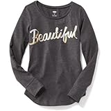 オールドネイビー OLD NAVY/ グラフィッククルーネックティ ブラックジャックヘザー トップス長袖Tシャツ L【並行輸入】