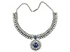 Vintage Necklace Rhinestone Crystal Pendant Statement Bib Necklaces Chunky Choker Silver BOHO Bellydance