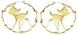 Beautiful 18kgp Large 2 Bambi Hoop Charm Earrings by Kidada for Disney Couture ~ COMES WITH...