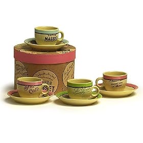 Rosanna caf� Paris Set 4 59ml Espresso Cups and Saucers in a Round Gift Box