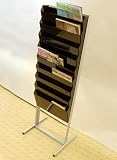 Free Standing Magazine Rack - DARK - Wide A4 Size Office Tidy