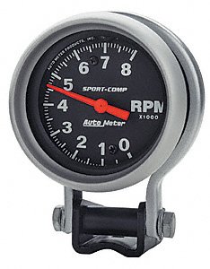 Auto Meter 3708 Sport-Compact Pedestal Mount Mini Competition Tachometer Gauge