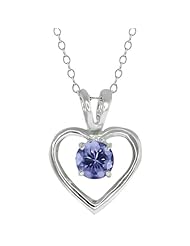 0.90 Ct Round Blue Tanzanite Sterling Silver Pendant