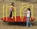 Merry Go Round - 8 Foot Round-Red Base With Yellow Handles