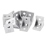 uxcell　アングルブラケット　サポート　コーナーブレース　シルバートーン　アルミ合金　10個入り