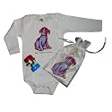 Kiwi Industries Organic Cotton Onesie And Rattle Gift Set, Dog, 6-12 Mos