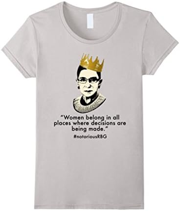 Women's Notorious RBG Shirt - Ruth Bader Ginsburg T Shirt Medium Silver