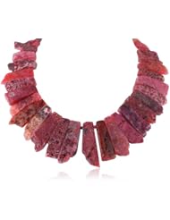 Kenneth Jay Lane Pink Agate Graduated Stones Gold S Hook Necklace, 19"
