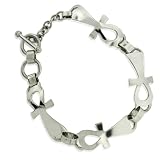 Sterling Silver Egyptian Ankh Cross Cleopatra Bracelet