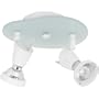 Globe Siena Two-Light Flush Mount Ceiling Fixture with Frosted Glass Backplate, White #57456