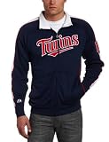 MLB Men's Minnesota Twins Profector Mock Neck Full Zip Raglan Jacket (Athletic Navy/Athletic Red/White, XX-Large)
