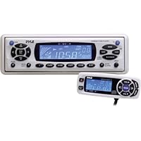 PYLE PLCD16MRWB AM/FM-MPX In-Dash Marine CD/MP3 Player/Weather Band Radio with Full Face Detachable Panel and Wired Remote