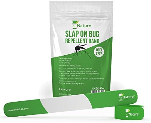 Sirnature Premium (Pack of 2) Mosquito Repellent Silicone Slap Wrist Ankle Bracelets Waterproof Safe for Kids 3+ Non-toxic No Deet No BPA Natural Citronella Lasts 200 Hours One Size Fits All.