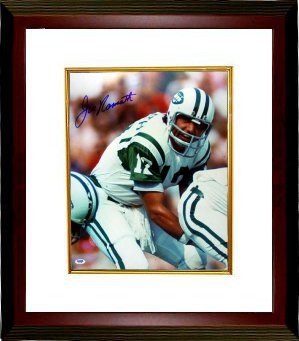 Joe Namath Autographed/Hand Signed New York Jets 16x20 Photo Custom Framed- PSA Hologram