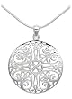 Sterling Silver Filigree Circle Pendant, 18"