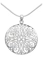 Sterling Silver Filigree Circle Pendant, 18"