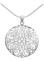 Sterling Silver Filigree Circle Pendant, 18