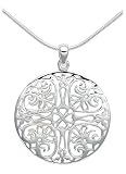 Sterling Silver Filigree Circle Pendant, 18