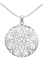 Sterling Silver Filigree Circle Pendant, 18"