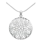 Sterling Silver Filigree Circle Pendant, 18