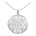 Sterling Silver Filigree Circle Pendant, 18"