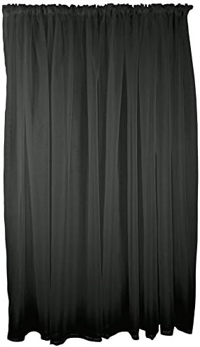 TEAL & BLACK 9 PIECE VOILE SET 72" 183CM ROD POCKET CURTAINS DRAPES & SWAGS