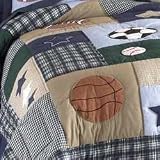Sports Collage Twin Quilt with Sham