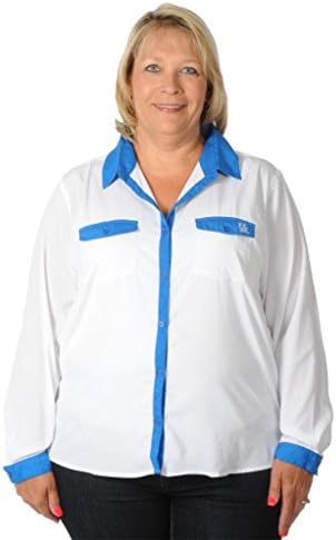 NCAA Kentucky Wildcats Womens Ug Apparel Women's Kentucky Wildcats Plus Size Blouse 2X Royal Blue/White