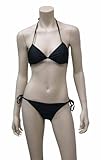 IMAGE OF Women's Triangle Top String Bikini With Soft Cup Padding Black Swimsuit Size 6 by Eliana