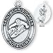 Sterling Silver Saint Christopher Mens-Boys Snowboarding Medal and 24-inch Chain