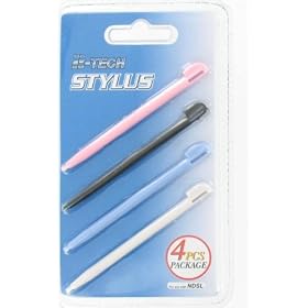 2-TECH - Nintendo DS - 4 crayons de remplacement Stylus pour NDS Lite, 4 couleurs