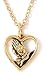 22k Gold Plated Praying Hands Heart Pendant by Bob Siemon, 18"