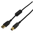 Hama, cavo USB "Protection", USB A maschio / USB B maschio, dispositivo di emergenza per sbalzi di tensione integrato alla presa A, connettori dorati, supporto in ferrite contro eventuali interferenze durante la trasmissione di dati