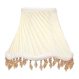 Livex S145 Chandelier Shade Ivory Twist Scallop Bell Clip Shade with Amber Beads